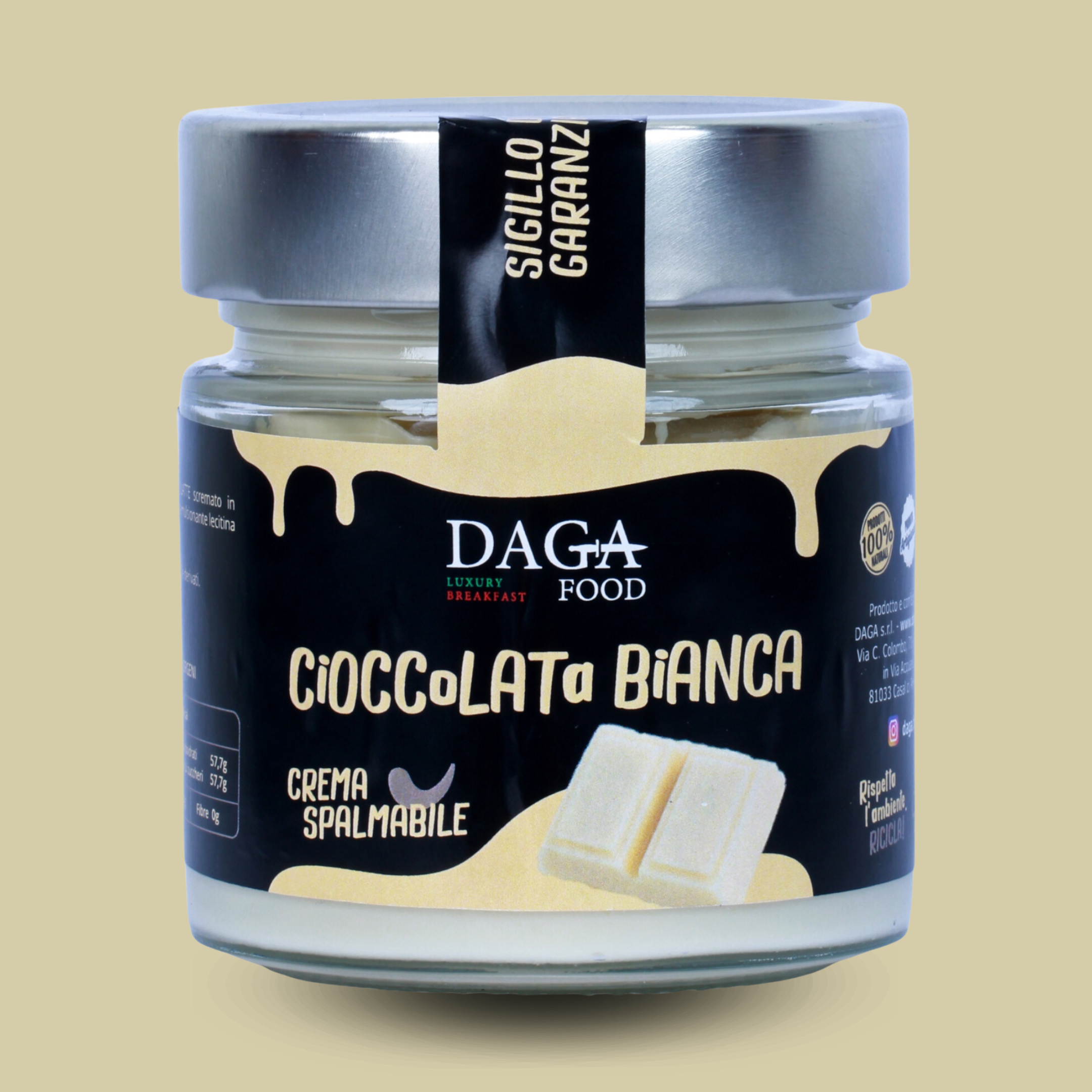 Cioccolato bianco vasetto 200g