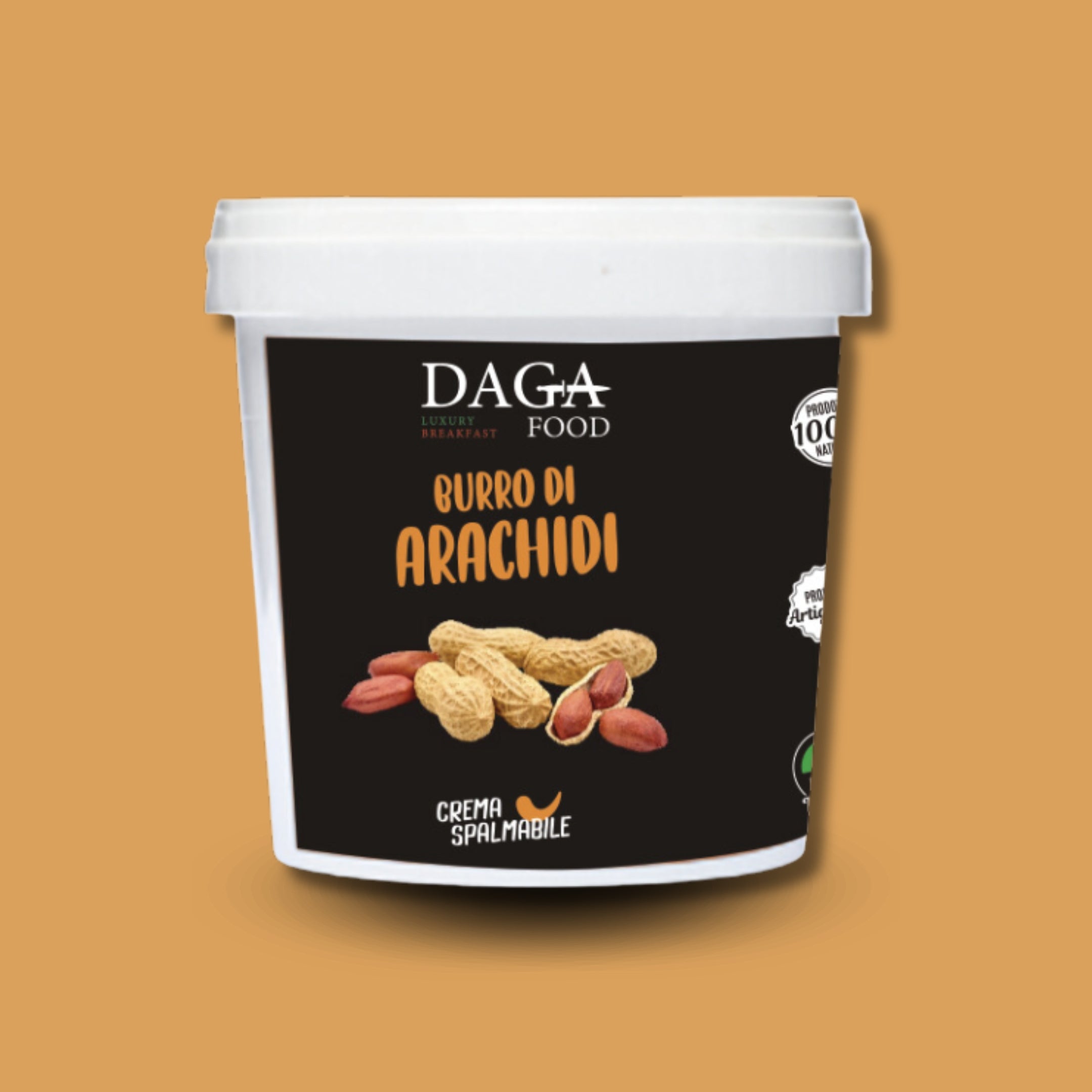 BURRO D'ARACHIDI CREMA SPALMABILE ARTIGIANALE SENZA OLIO DI PALMA "SECCHIO DA 1KG/3KG"