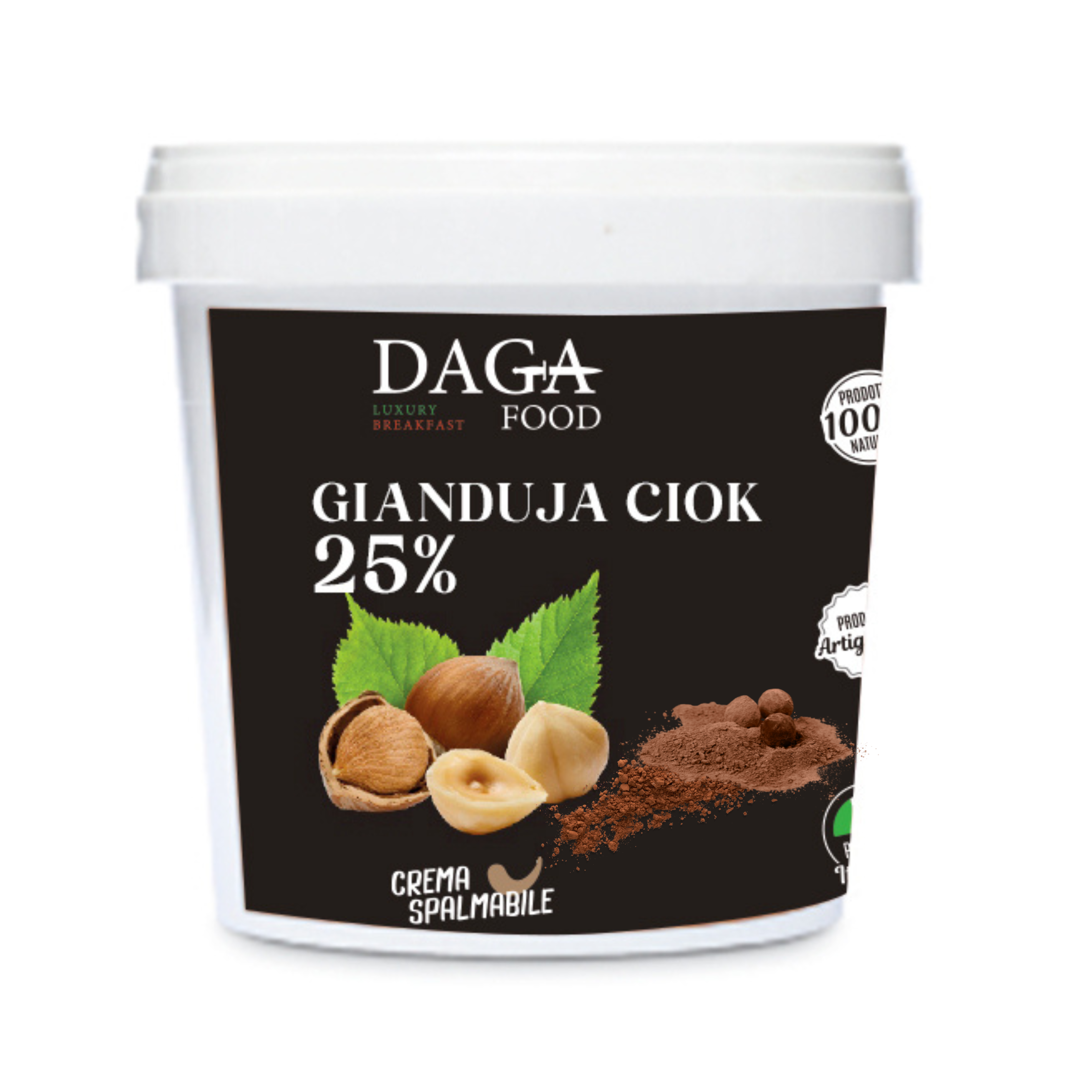 Gianduja Ciok 25% - Crema al cioccolato Gianduja - senza olio di palma - da 1 e 3 Kg