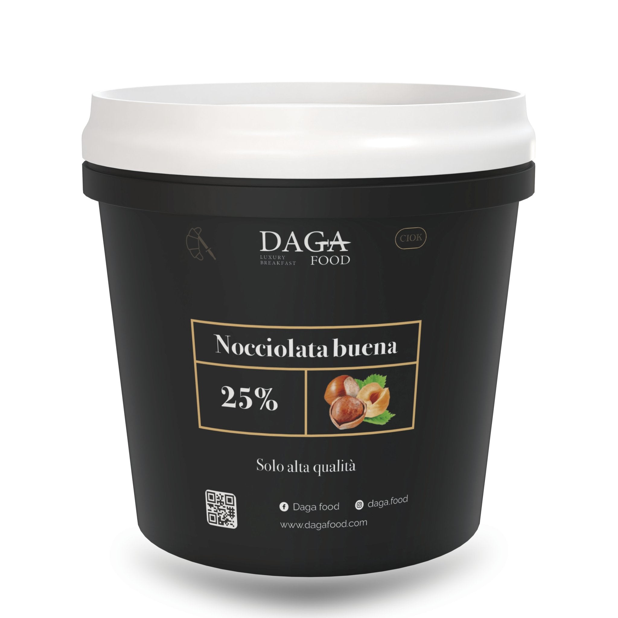 Nocciolata Buena Ciok 25% - Crema alla Nocciola - senza olio di palma - da 1 Kg - DAGA FOOD