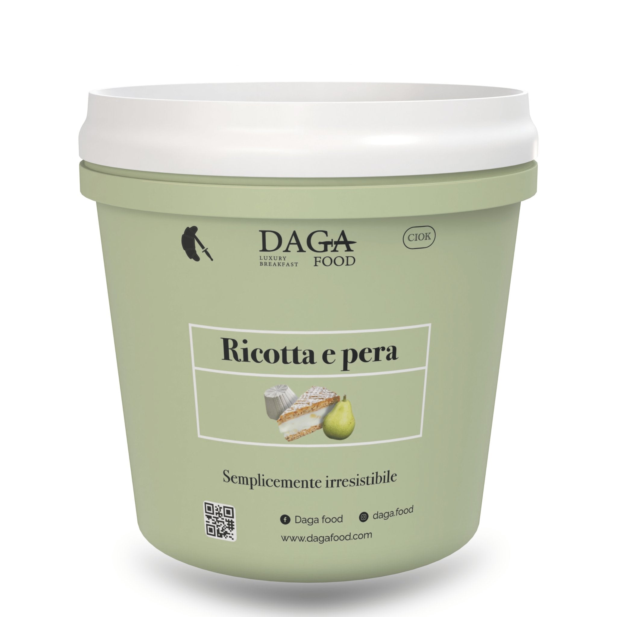 RICOTTA E PERA CREMA SPALMABILE AL GUSTO DI RICOTTA E PERA "SECCHIO DA 1KG" - DAGA FOOD