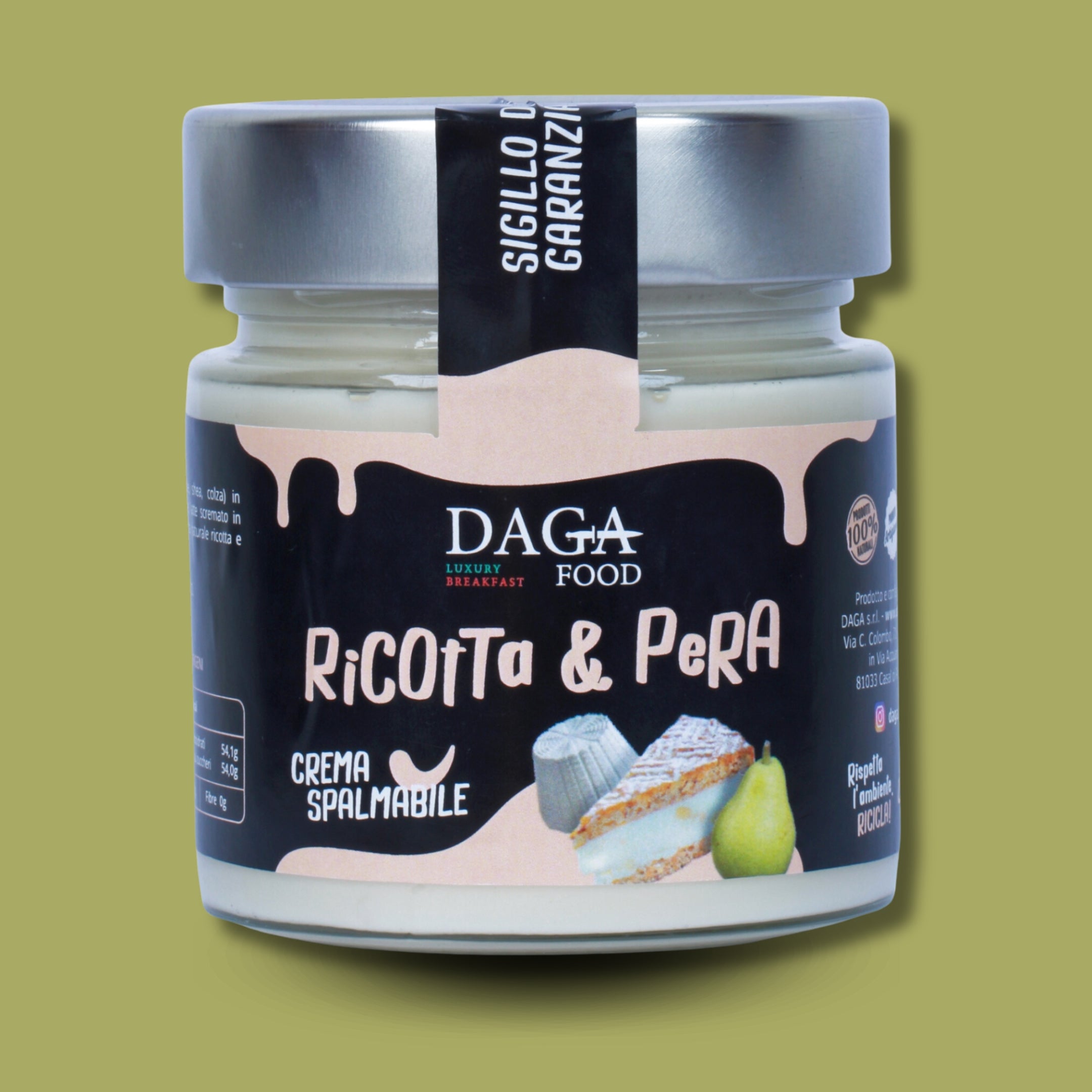 Ricotta e Pera (crema al gusto di ricotta e pera) vasetto 200g